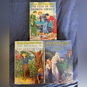 Lot of 3- Vintage 1930’s Nancy Drew Mystery Stories Book Set